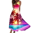 thumbnail image 1 of Robes d'Été pour Femmes Colorées, Fluides, Décontractées, Sans Manches, Robes Maxi, Tenue de Plage Hawaïenne avec Encolure en V, 1 of 5