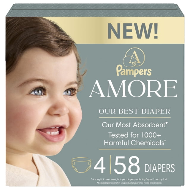 Pañales Pampers Amore talla 4 (7-15 kg) 58 unidades hipoalergénicos