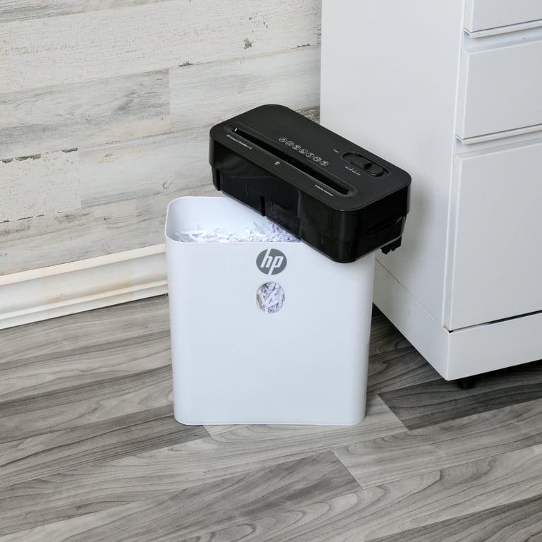 HP LC8 8-Sheet Cross Cut Manual Shredder with Basket , White