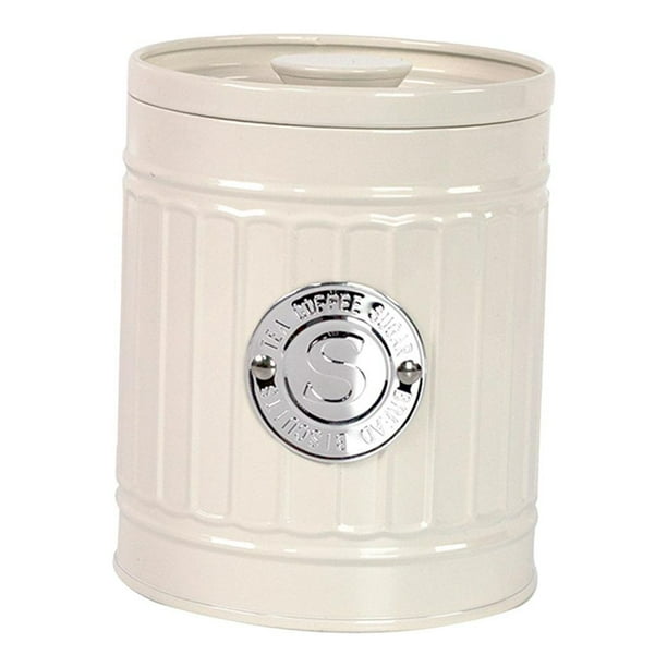 Recipiente hermético para café, té y azúcar, de metal, multifuncional. Blanco S