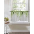 thumbnail image 4 of Sage Green 2 Panel Kitchen Curtains for Small Windows, Summer Botanical Leaves Watercolor Bathroom Tier Curtain, Short Window Treatment for Bedroom/Living Room 55"x36", 4 of 6