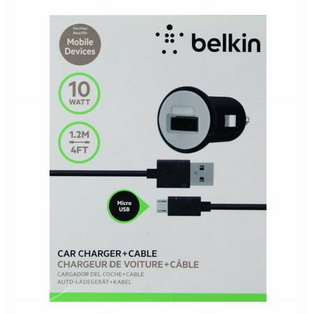 Belkin MIXIT Car Charger with 4-Foot Micro USB Charging Cable (2.1 Amp) - Black