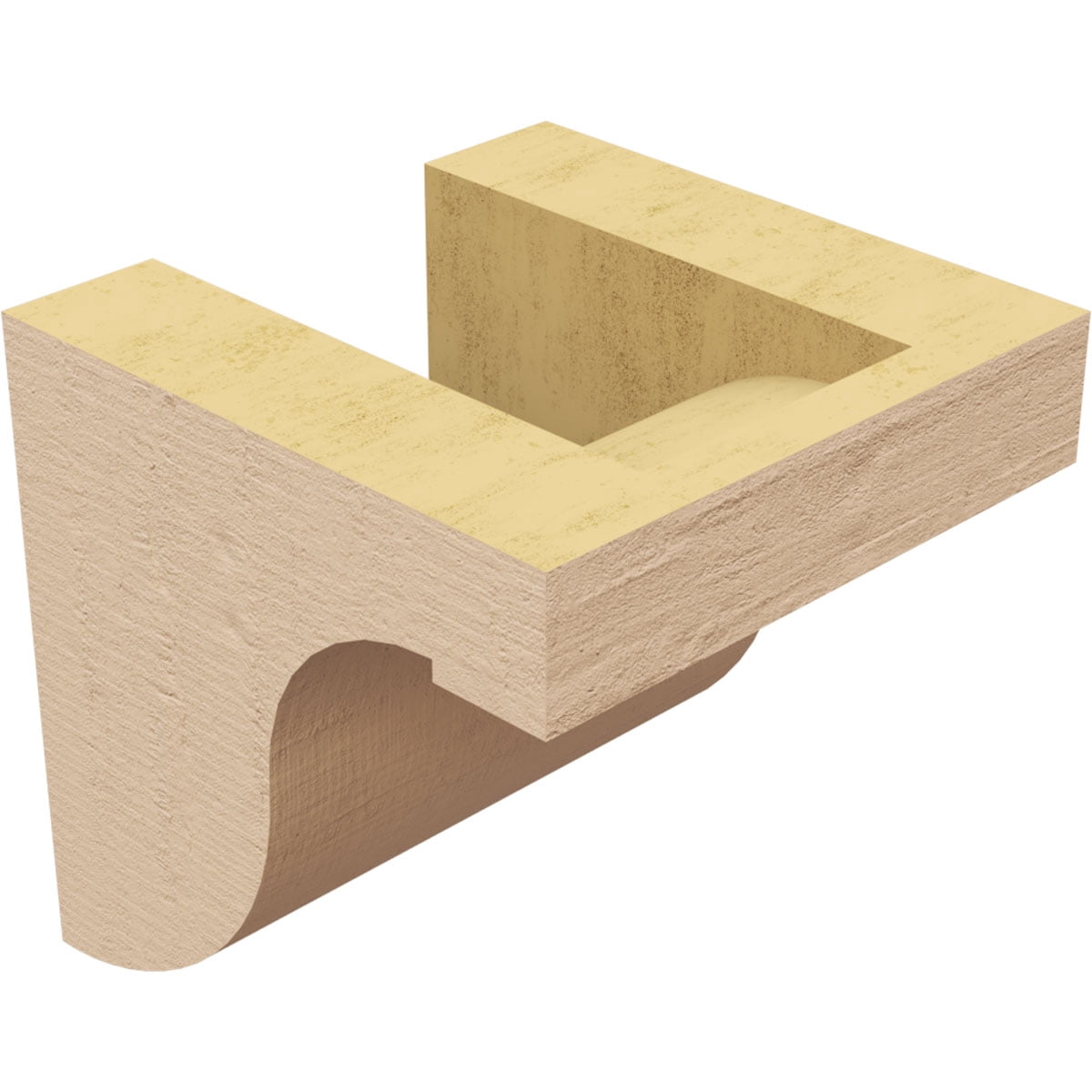 4"W x 4"D x 4"H Wide Del Monte Rough Cedar Woodgrain TimberThane Corbel, Primed Tan