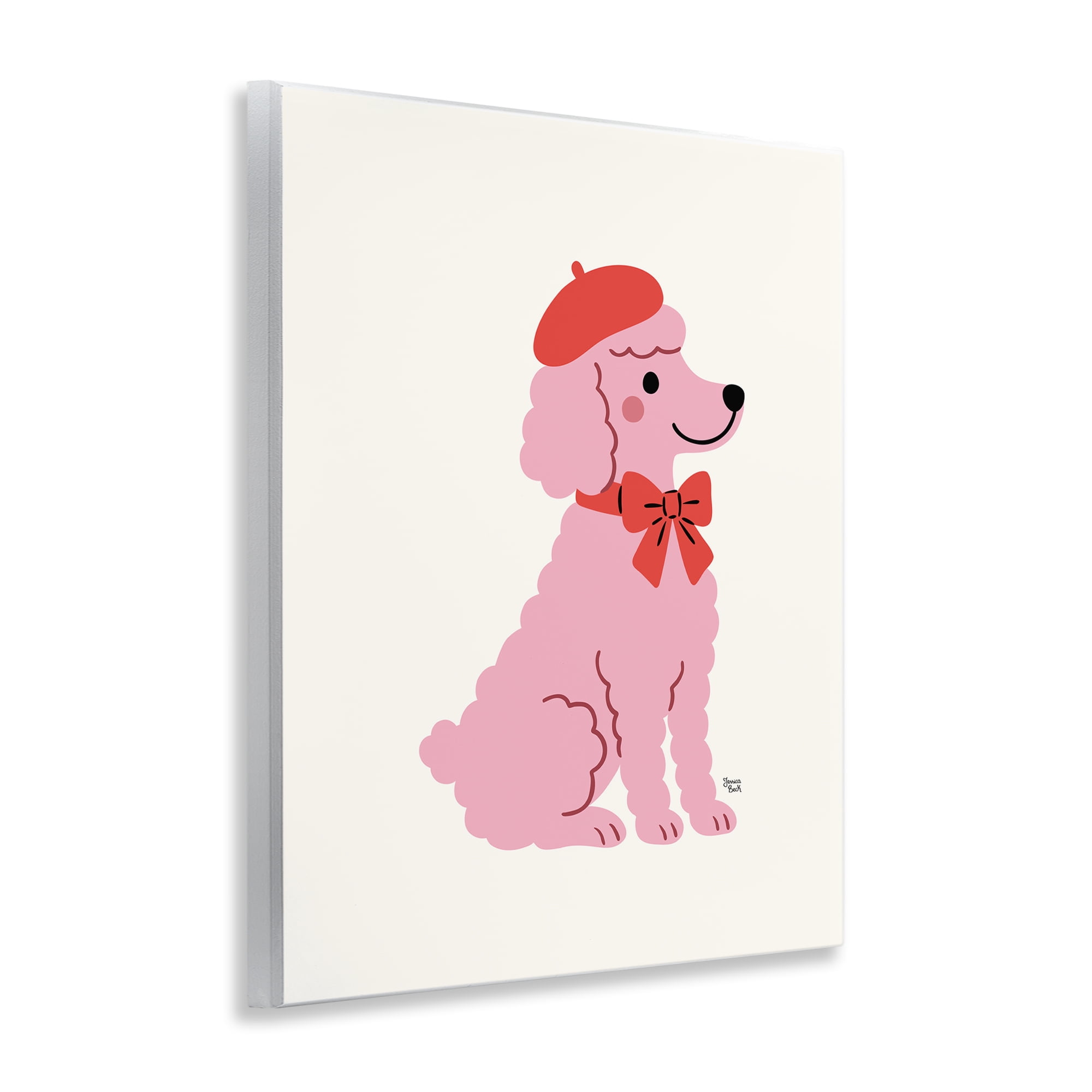 French Poodle in Beret Wall Plaque Art, design by Jessica Beck