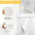 thumbnail image 3 of Orange Gray No Hook Shower Curtain with Snap in Liner, Pastoral Botanical Branch Aesthetics Double-Layer Waterproof Fabric Shower Curtains for Bathroom Hotel Bathtub, Mesh Top 60"x72", 3 of 9