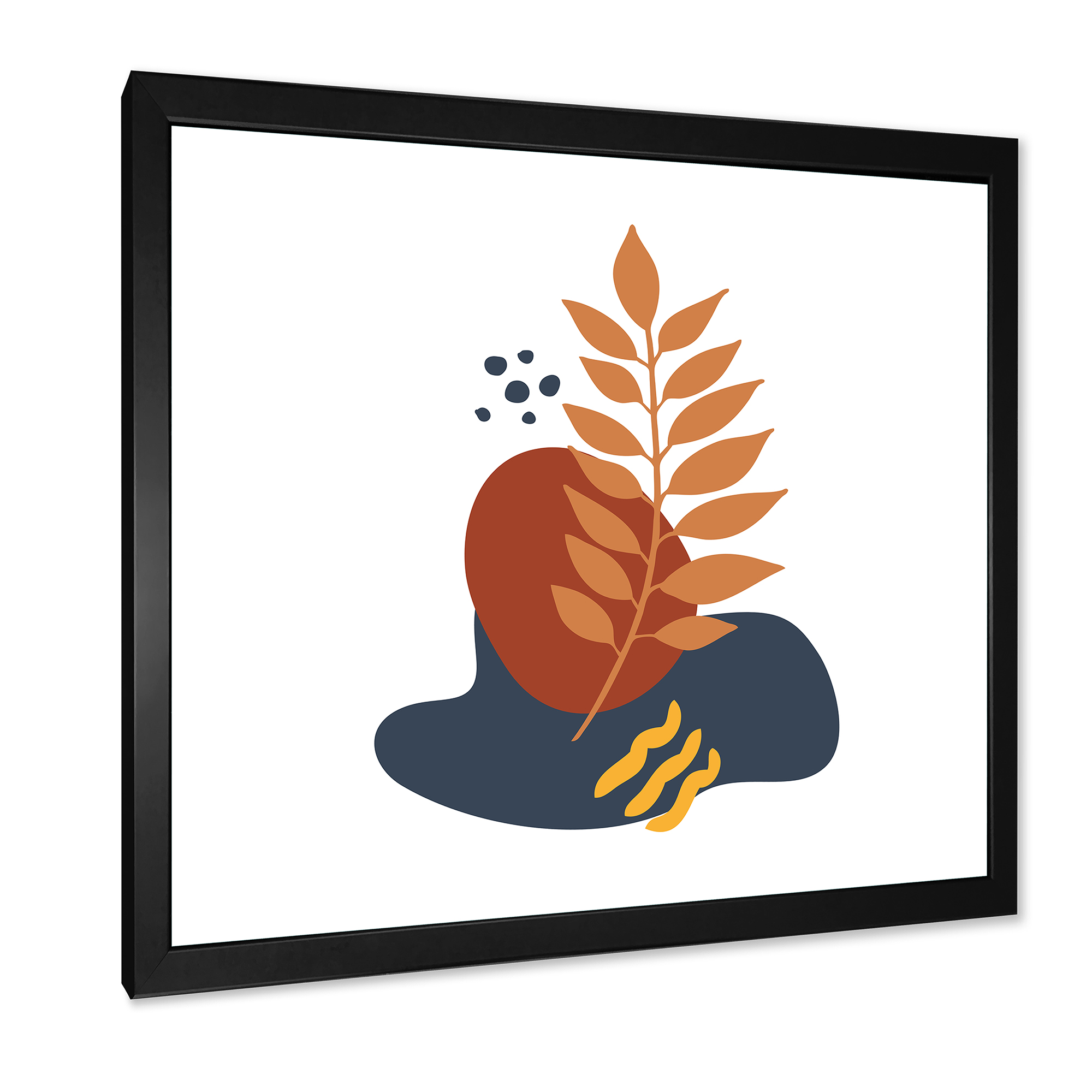 Designart 'Abstract Minimal Shapes Under Flowers VIII' Modern Framed Art Print