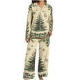 thumbnail image 4 of FDGIU Festive Christmas Pajama Set, Women's Printed Long Sleeve Pjs, Cozy Holiday Loungewear, 4 of 5