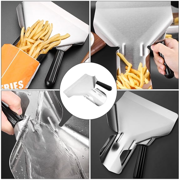 SEWCHICS Small Stainless Steel French Fry Scoop for Kitchen, Frying Utensil, 1 Piece Fry Scoop Tool