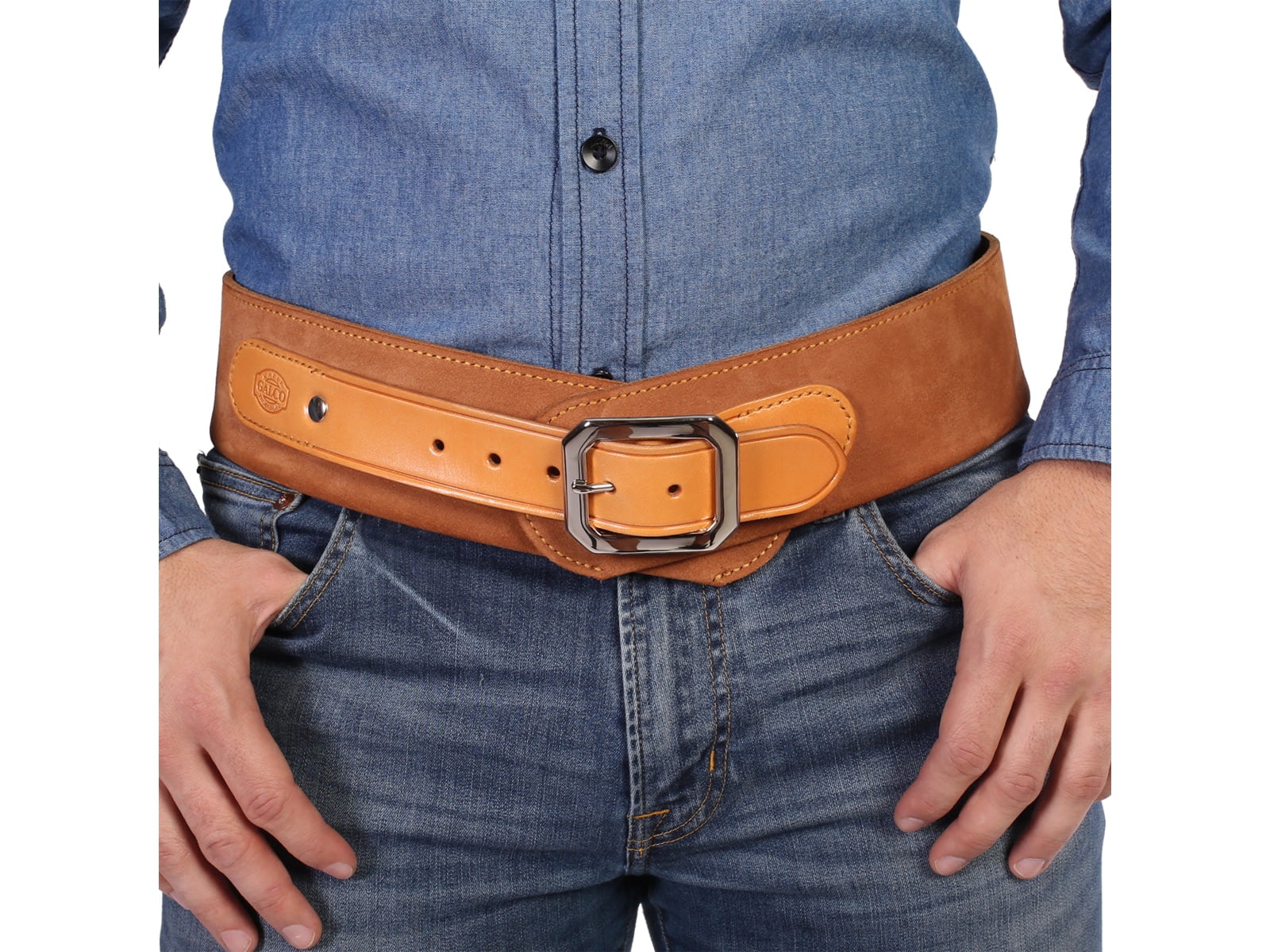 Galco Model 1880s Cartridge Belt 38/357, Ambidextrous, Tan, Size 34in