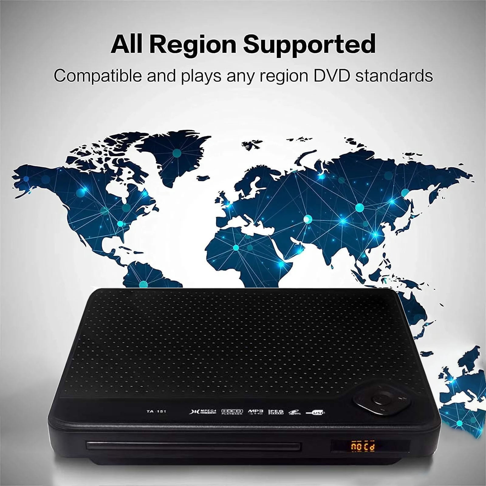 DVD Players for TV, DVD Players with AV/Coaxial Output &USB Input That Play All Regions, Simple DVD Player for Elderly, CD Player for Home Stereo System, Support Multi Format