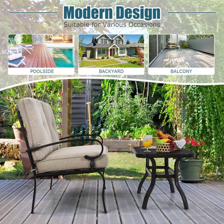 Aimee Lii 2 Pieces Outdoor Patio Furniture Set for Backyard and Poolside, Patio Conversation Sets, Beige