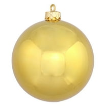 Vickerman 6" Gold Shiny Ball Ornament, 4 per Bag