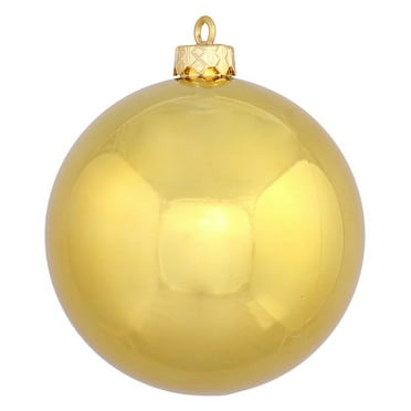 Vickerman 6" Gold Shiny Ball Ornament, 4 per Bag