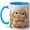 Blue, variant on Cute Spring Bunny Coffee Mug, Rabbit with Carrot Flower Garden Design, 11 oz Ceramic Cup