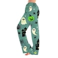 thumbnail image 2 of IYYVV Women Halloween Pajamas Pants Cute Pumpkin Skull Ghost Funny Print PJs Bottoms Causal Soft Long Lounge Pants Sleepwear 2026 Green L, 2 of 7