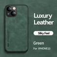 thumbnail image 1 of TECH CIRCLE Compatible with iPhone 13 6.1 inch Imported Premium Leather Slim Case, Luxurious Touch No Fingerprint Internal Magnetic Drop Protection Durable Case, Green, 1 of 6