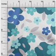 thumbnail image 2 of oneOone Polyester Spandex Turquoise Blue Fabric Floral Dress Material Fabric Print Fabric By The Yard 56 Inch Wide, 2 of 4