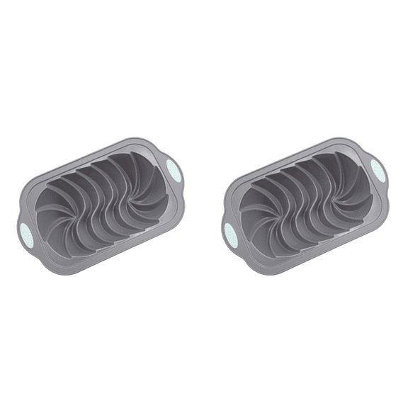 2X Silicone Bread Loaf Pan Nordic Design Classic Fluted Toast Mold Metal Reinforced Frame Secure Baking Mould,B