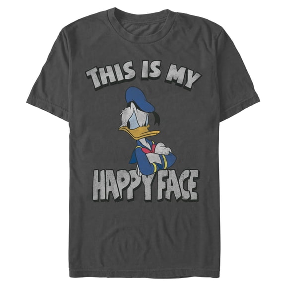 Mens Mickey & Friends Distressed My Happy Face T Shirt