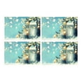 thumbnail image 2 of MKHERT Christmas Lantern with Christmas Decoration On Snow Placemats Table Mats for Dining Room Kitchen Table Decoration 12x18 inch,Set of 4, 2 of 4