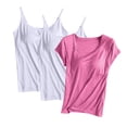 thumbnail image 1 of JMKQLZ Women's Cotton Solid Color Chest Mat Without Steel Rim Base Shirt, 1 of 2