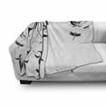 thumbnail image 3 of Dragonfly Soft Flannel Fleece Throw Blanket, Swirled Floral Background Damask Curl Branches and Leaves Print, Cozy Plush for Indoor and Outdoor Use, 70" x 90", Pale Grey Black White, by Ambesonne, 3 of 6