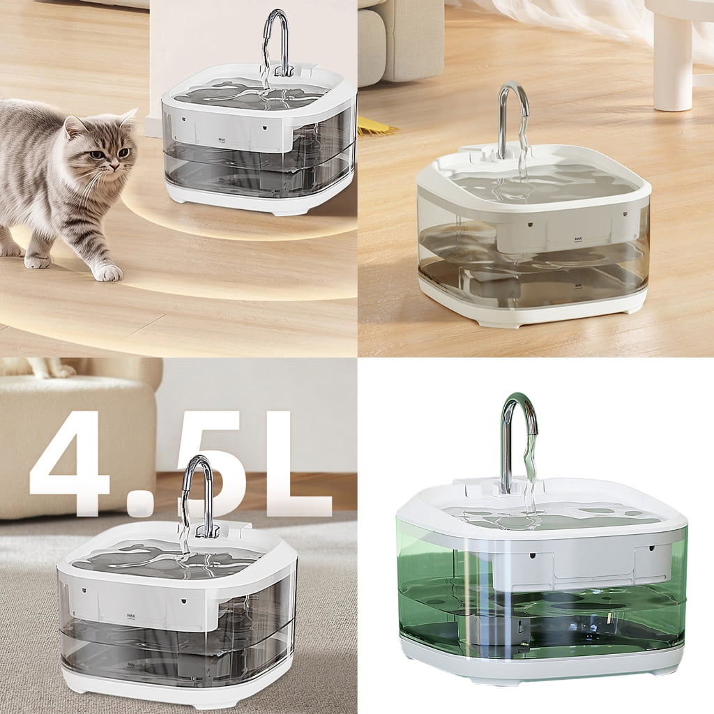 Cats Water Dispenser With Filtration Stainless Steel Bowl Low Noise Water Fountain For Automatic Water Circulations