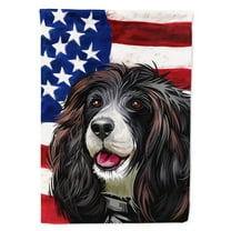 Carolines Treasures CK6679CHF Russian Spaniel Dog American Canvas House Size Outdoor-Flags, Multicolor
