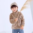 thumbnail image 3 of OGLCCG Little Boys Girls Fuzzy Sherpa Teddy Coat Fall Winter Full Zip Up Fleece Jacket Casual Long Sleeve Fluffy Soft Cozy Outwear 1-9Y, 3 of 6