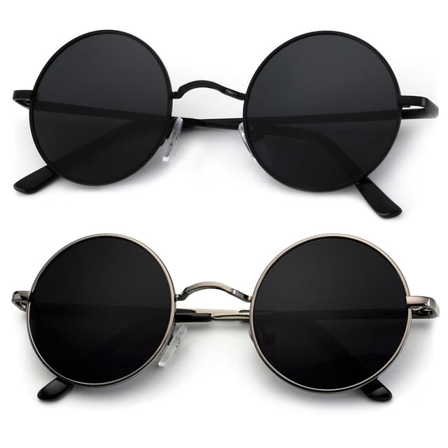 Gafas de sol KALIYADI redondas polarizadas retro de metal UV45 para hombre y mujer