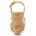 thumbnail image 3 of Sandalias De Cuña Tacones De Plataforma De Madera Lazo De Encaje Para Mujeres Amarillo verde 39, 3 of 6