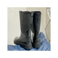 thumbnail image 3 of Fangasis Women's Garden Shoes Pull On Rubber Boot Wide-Calf Rain Boots Work Round Toe Mid Calf Bootie Black 8, 3 of 7