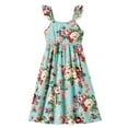 thumbnail image 3 of PatPat Toddler Girl 3-4T Dresses Mommy and Me Floral Elastic Waist Strap Maxi Dress with Pockets,Mint Green, 3 of 13