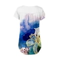thumbnail image 6 of ALLLIST Short Sleeve Women's Tops Henley Plus Size Tunic Blue Trendy Floral Holiday Blouses Women's Clothing, 6 of 6