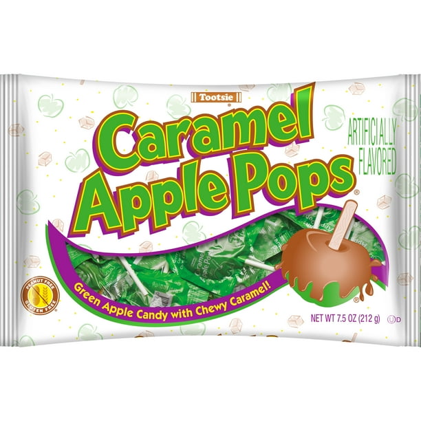 Tootsie Caramel Apple Lollipops, 7.5 Oz. Caramel and Green Apple