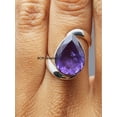 thumbnail image 3 of Solid 925 Sterling Silver Ring For Womens, Natural Amethyst Ring Gemstone Unique Handcrafted Ring For Her, 3 of 5
