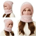 thumbnail image 6 of CYSFASHION 3 In 1 Beanie Hat for Women Fall Fashion Women's Hats & Caps Face Mask Cozy Winter Scarves Pink, 6 of 9