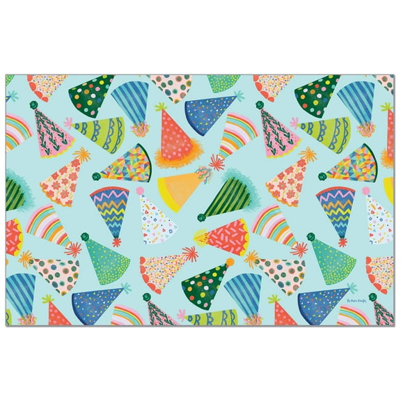 CounterArt "Party Hats" 24-Sheet Reusable Premium Paper Placemats