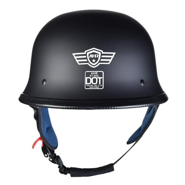 dot snell german motorcycle helmet Half release buckle for convenience D.O.T. German Helmet - Hi-Gloss