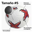 thumbnail image 2 of Balón Fútbol No.5 Híbrido Termosellado Blanco Rojo con Bomba Infladora, 2 of 9