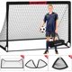 thumbnail image 5 of Juego de metas de fútbol para niños para patio trasero, 2 equipos portátiles de entrenamiento de metas de fútbol de 6 x 4 pies, red de fútbol de práctica con pelota de fútbol, conos, bolsa, juego de, 5 of 21