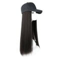 thumbnail image 1 of Perruque Cheveux Longs Chapeau Perruque Premium Aspect Naturel Perruque Cheveux Longs Raides pour Rendez-Vous Coiffure, 1 of 4