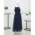 thumbnail image 3 of inlzdz Flower Girl Sequins Halter Neck Chiffon Dress Wedding Party Ball Prom Evening Gowns Dresses Dark Navy 8, 3 of 7