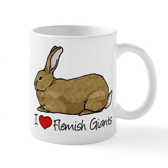 CafePress - I Heart Flemish Giant Rabbits Mugs - 11 oz Ceramic Mug - Novelty Coffee Tea Cup