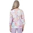 thumbnail image 2 of Alfred Dunner Womens Petite  Three Quarter Sleeve Butterfly Top, 2 of 6