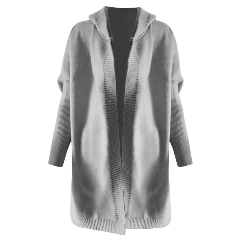 WNEGSTG Cardigan Sweaters for Women Hooded Sweater Soft Loose Back