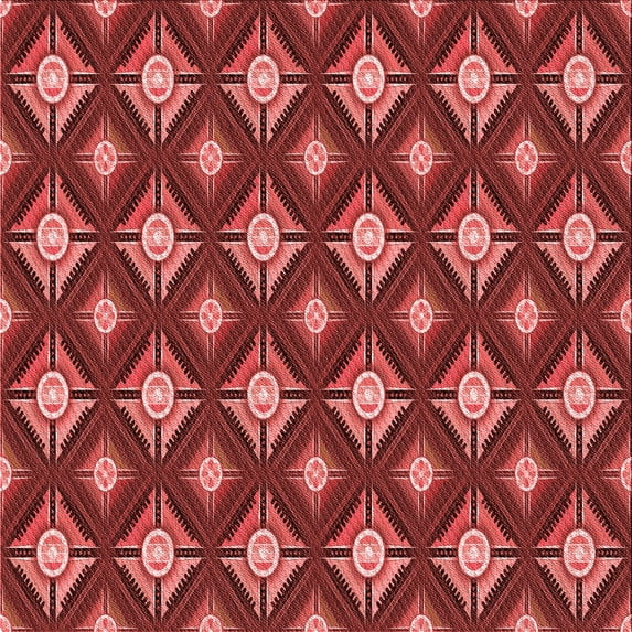 Ahgly Company Indoor Square Patterned Cranberry Red Area Rugs, 4' Square
