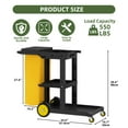 thumbnail image 5 of Dextrus Commercial Janitorial Trolley Cleaning Cart, 25 Gallon Capacity with Cover, for Housekeeping & Facility Maintenance, Black, 5 of 12