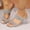 Silver, variant on Women’s Chunky Heel Sandals with Rhinestone Design & Peep Toe, Comfortable Dressy Mules for Dates, Photoshoots, and Weekend Outings