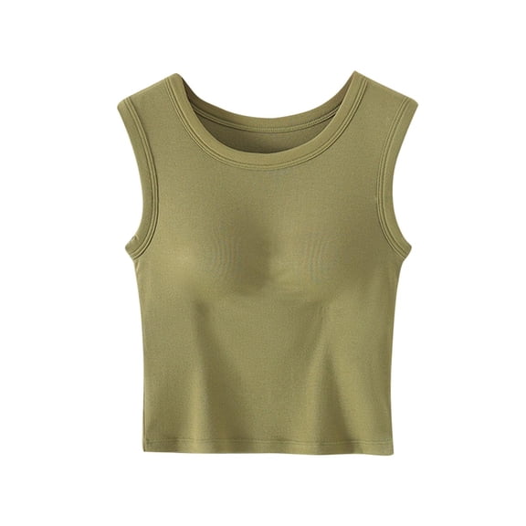 Lumtrix Women'S Tank Tops With Built In Bras Workout Casual Summer Tops Comfy Trendy Everyday Wear And Layering Green S